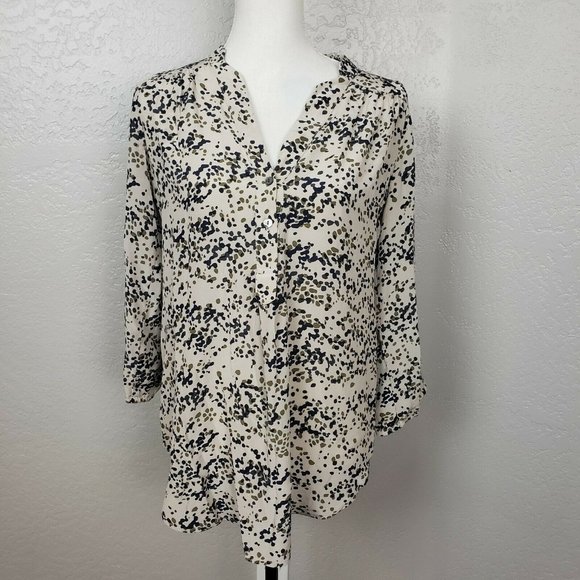 Amour Vert 100% Silk Tunic Top High Low Popover - Picture 1 of 8